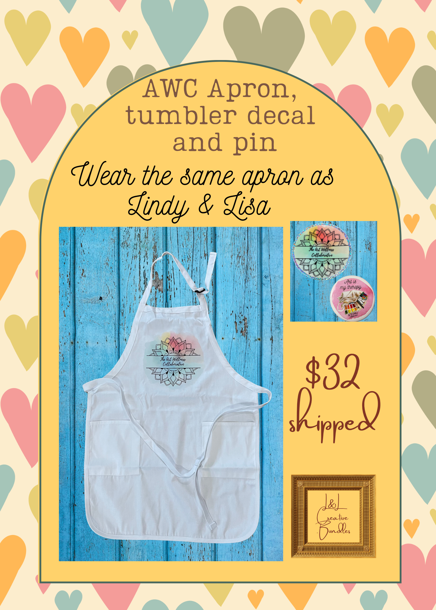 AWC Apron, Vinyl Sticker, & Pin Bundle