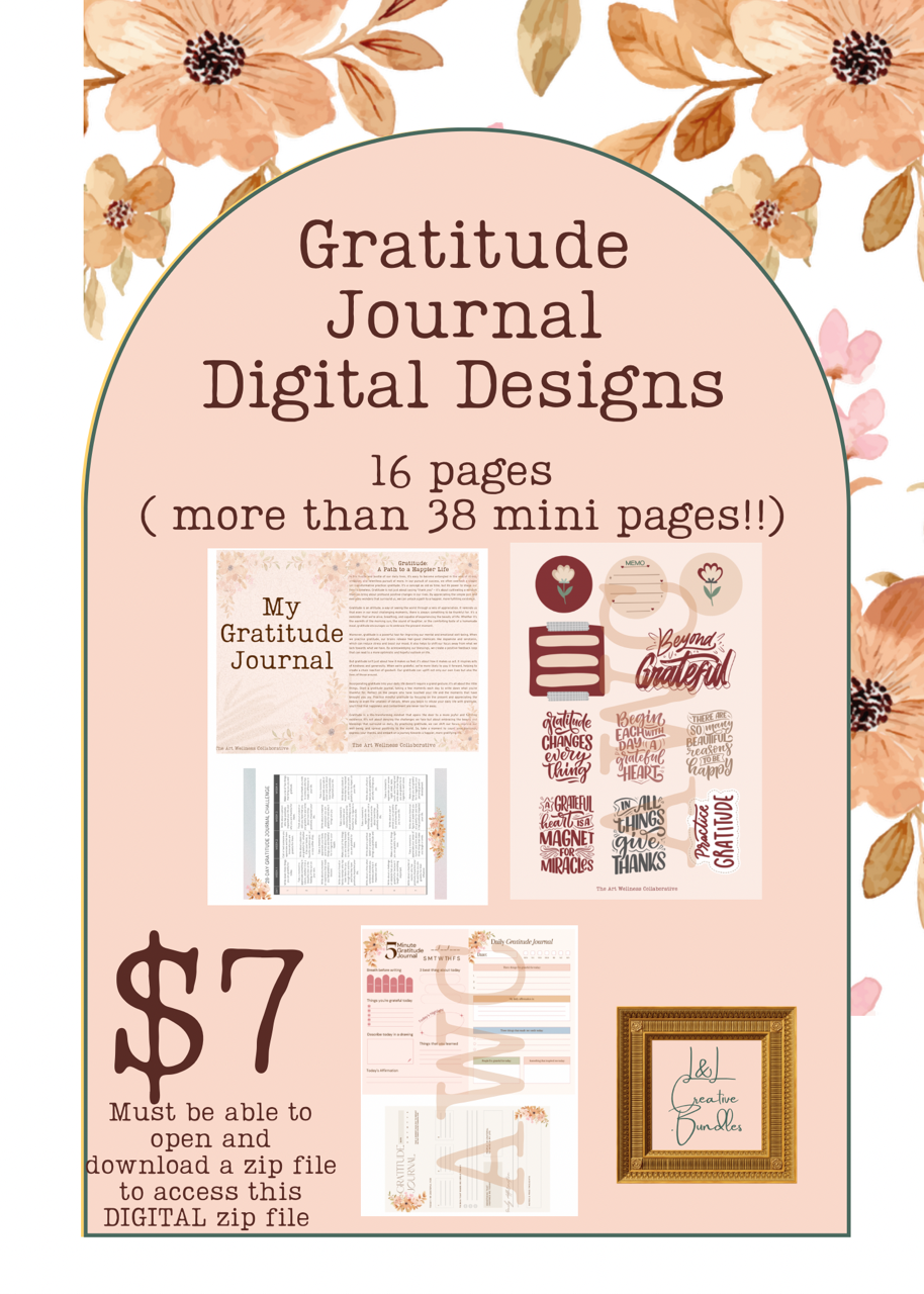 Gratitude Journal Digital Designs