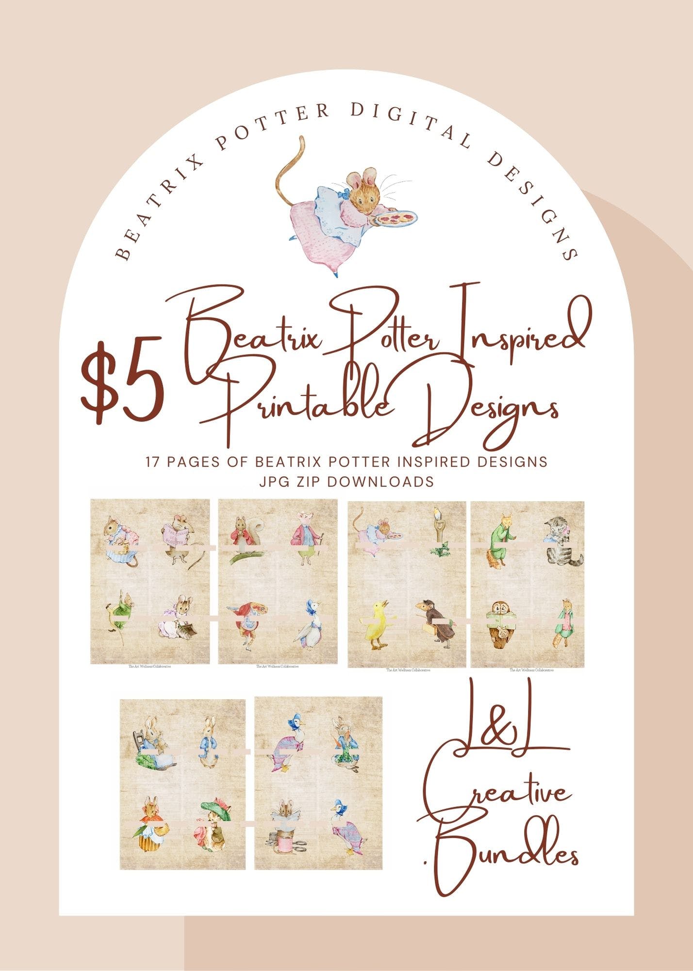 Beatrix Potter Inspired Printable Designs