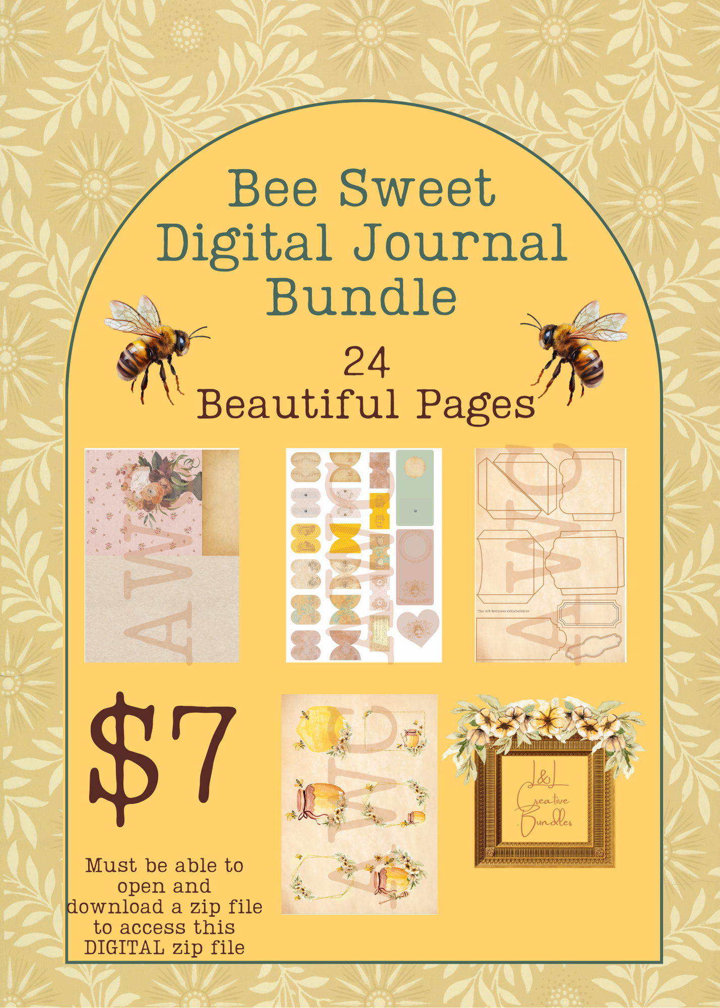 Bee Sweet Digital Journal Bundle