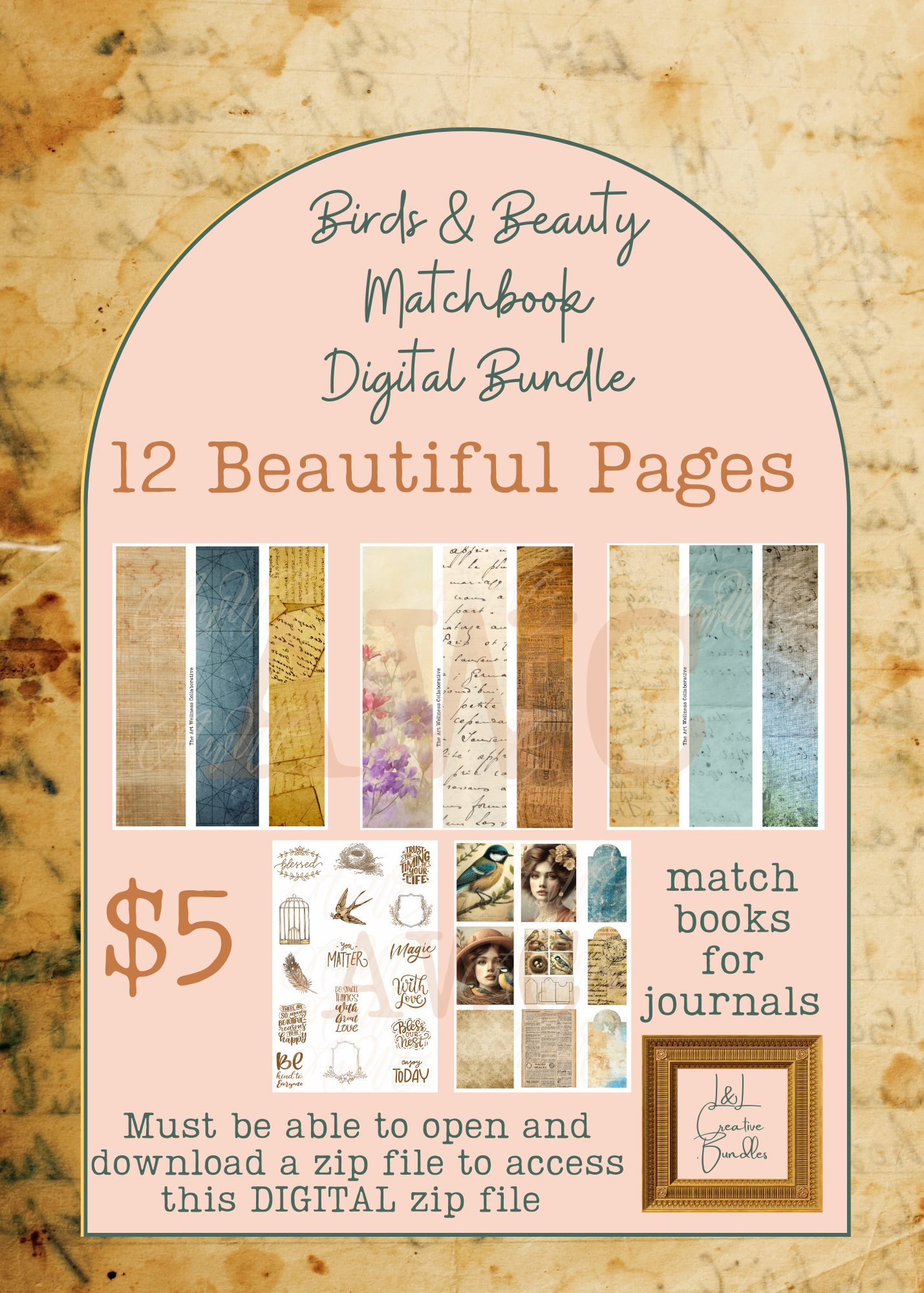 Birds & Beauty Matchbook Digital Bundle