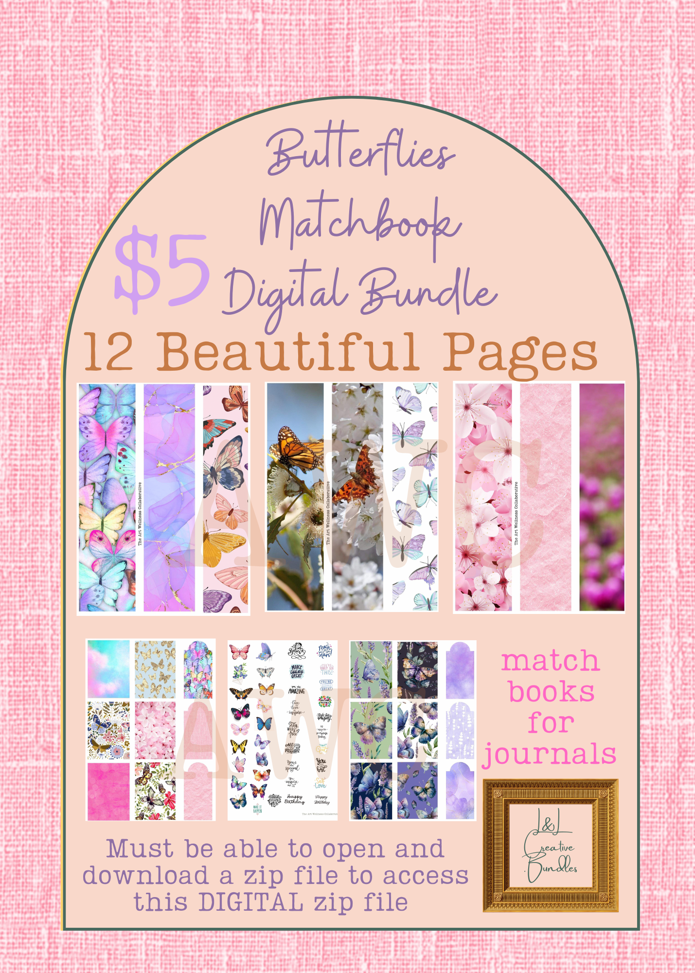 Butterflies Matchbook Digital Bundle