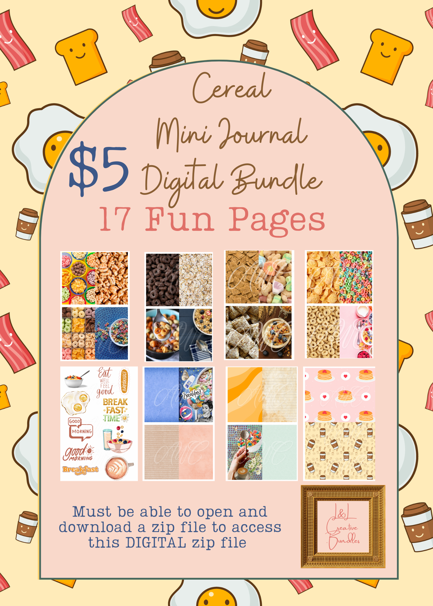 Cereal Mini Journal Digital Bundle