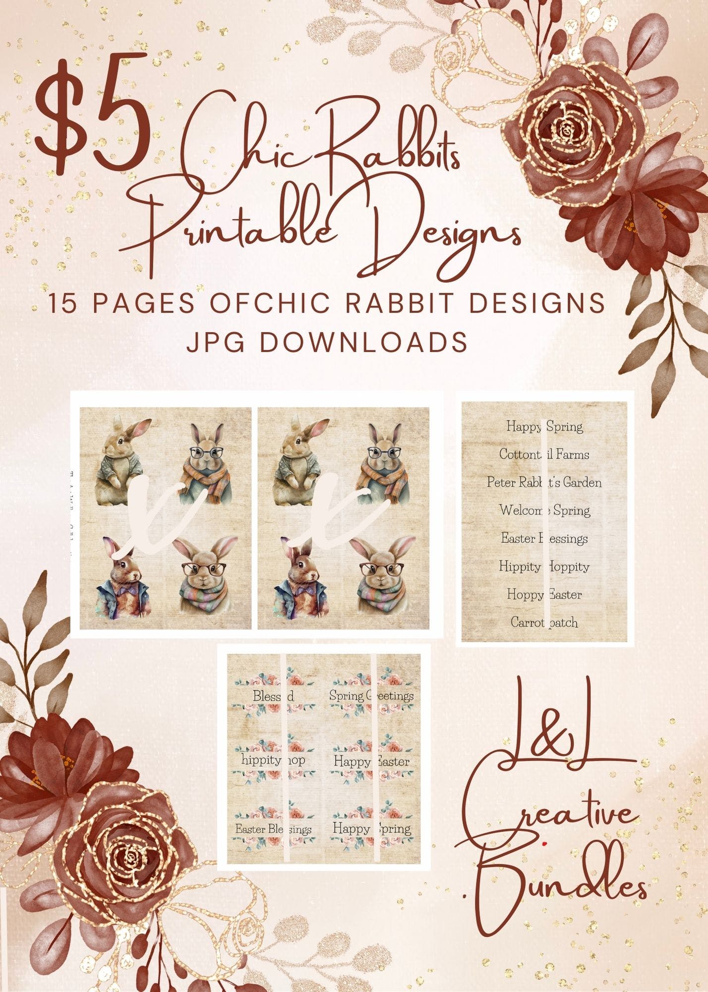 Chic Rabbits Digital Ephemera