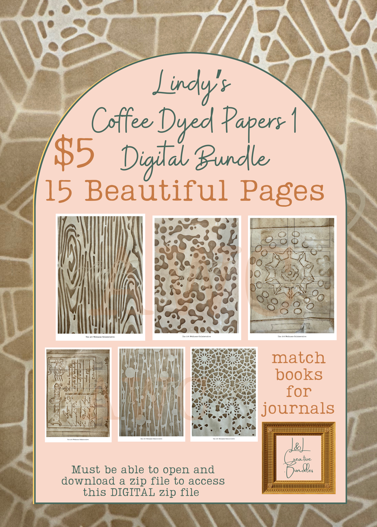 Lindy's Coffee Dyed Papers 1 Digital Bundle