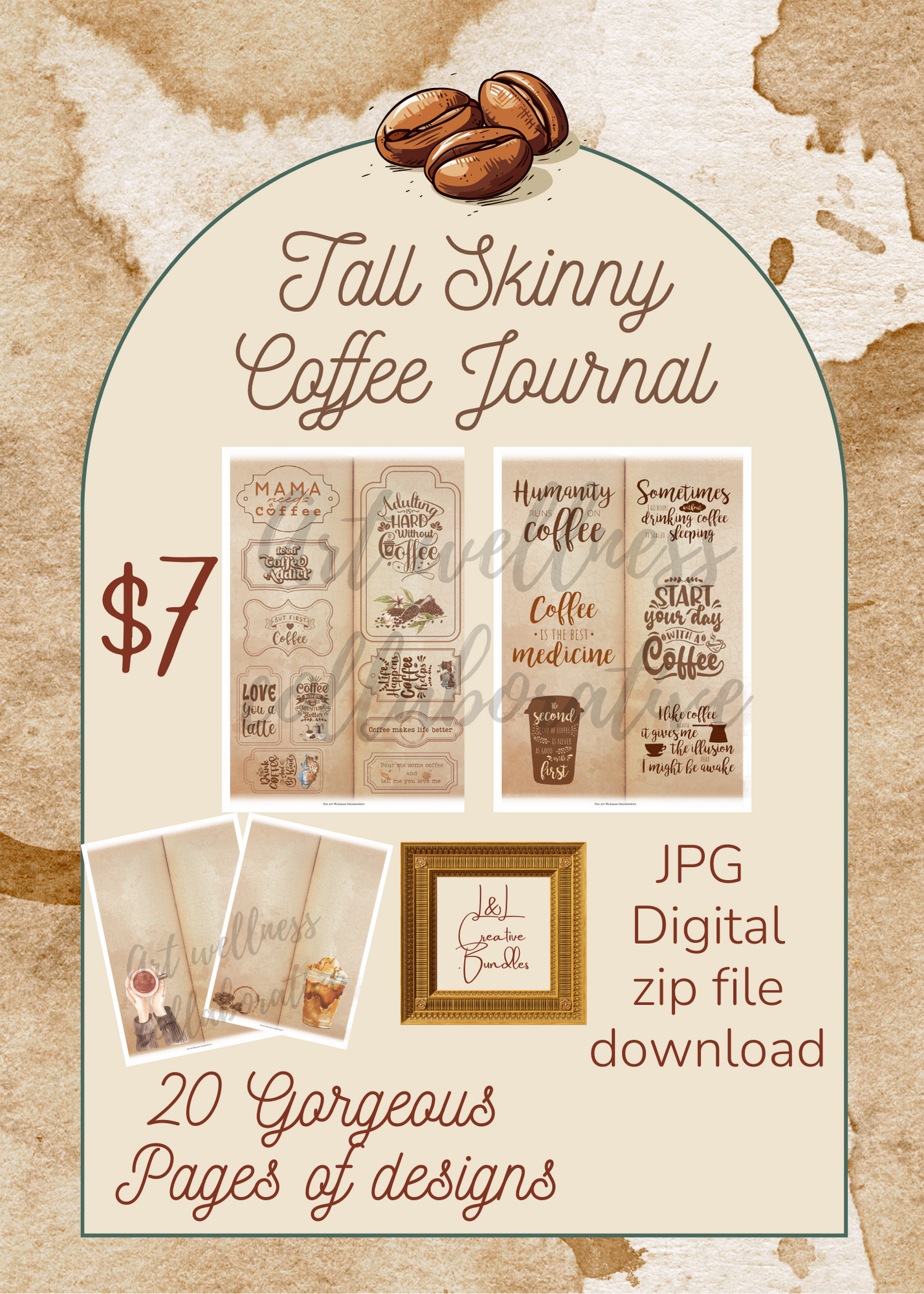 Tall Skinny Coffee Journal Printable Kit