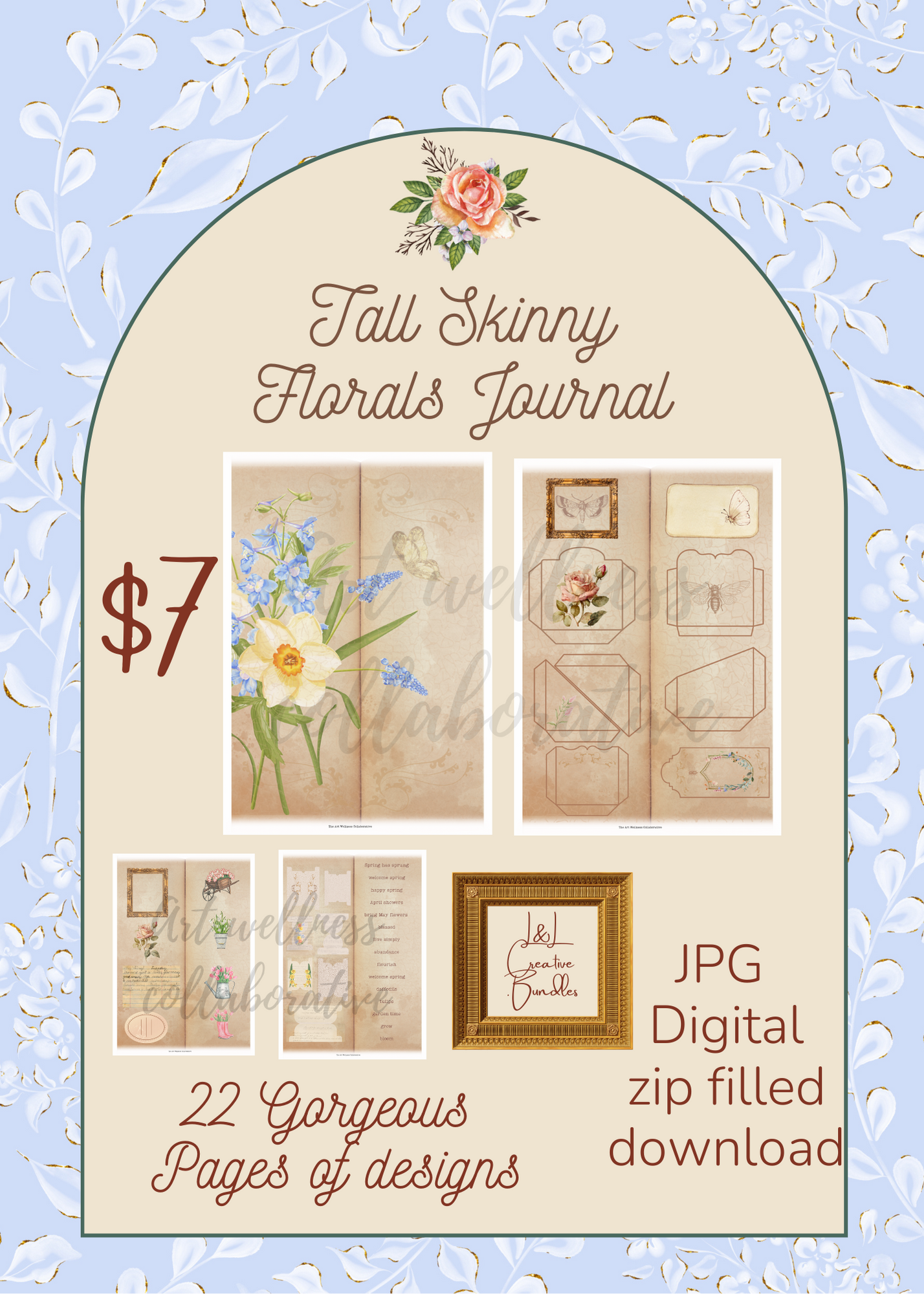Tall Skinny Florals Journal