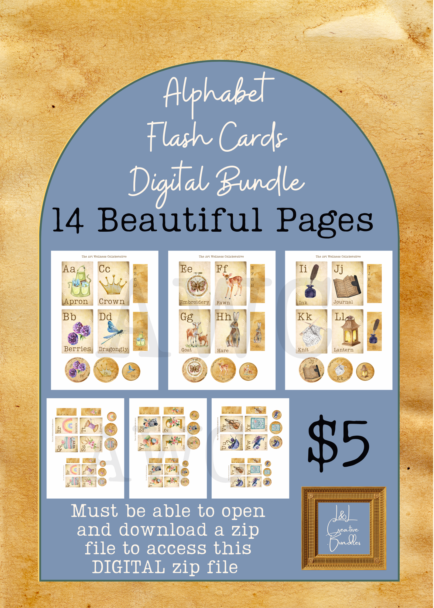 Alphabet Flash Cards Digital Bundle