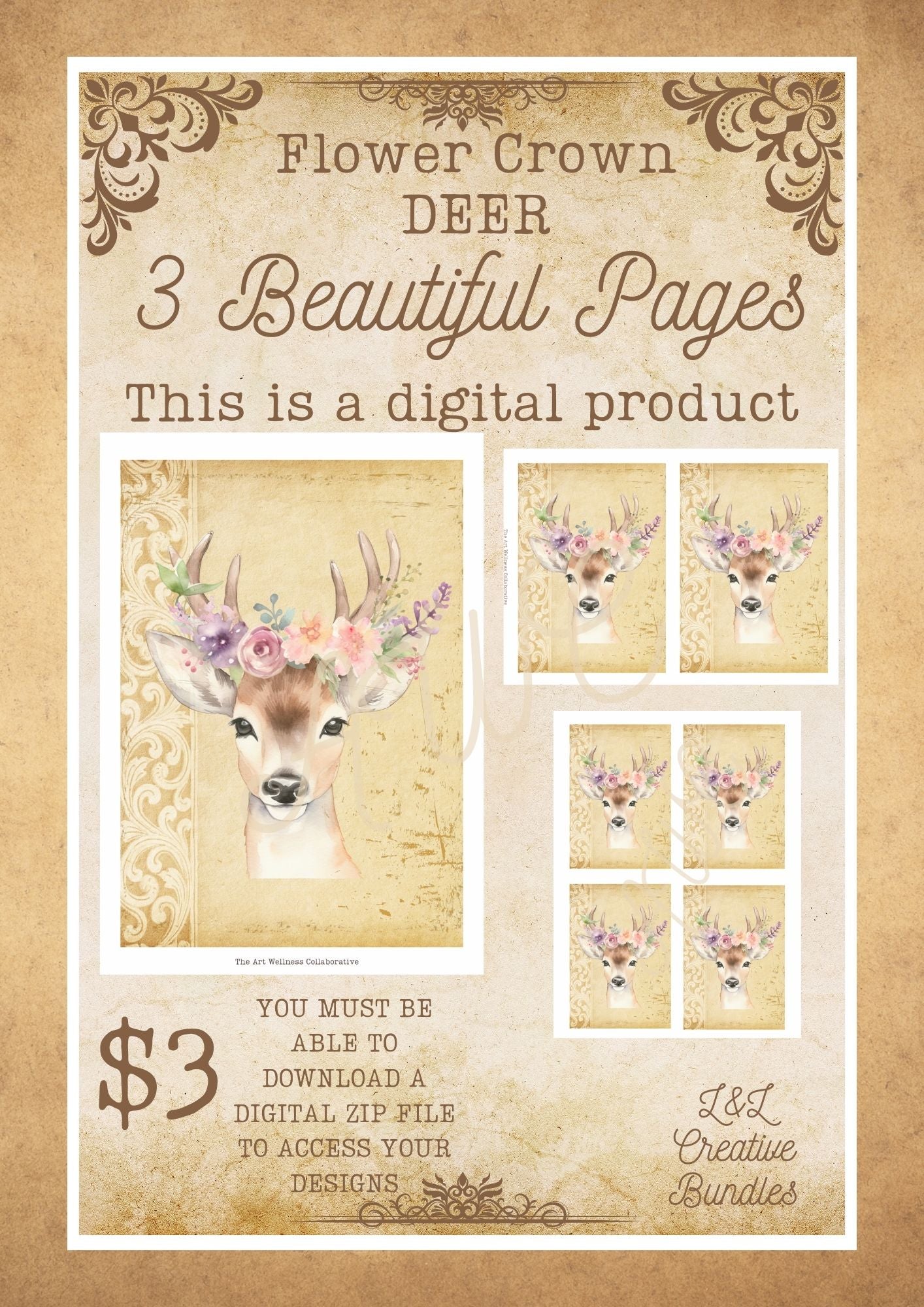 Flower Crown Deer