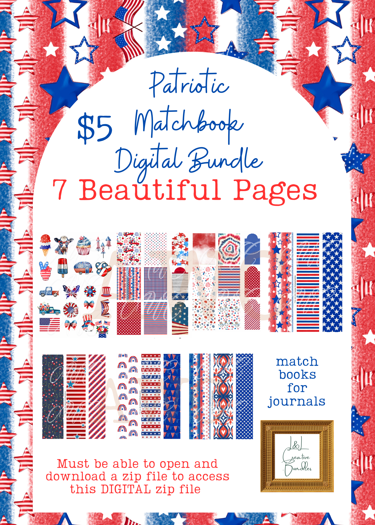 Patriotic Matchbook Digital Bundle