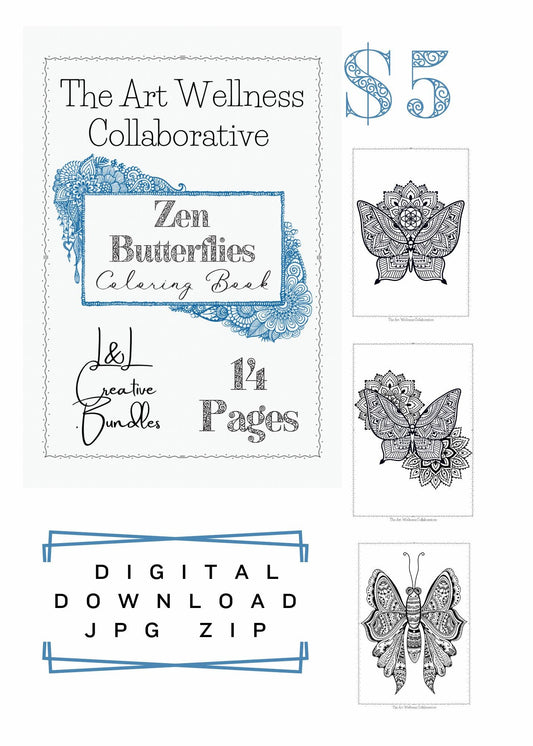 Zen Butterflies Coloring Book