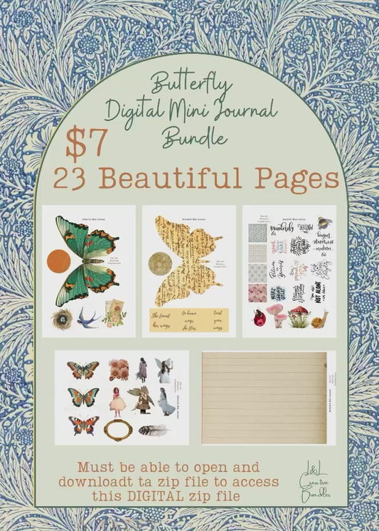 Butterfly Digital Mini Journal Bundle