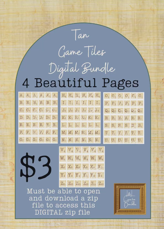 Tan Game Tiles Digital Bundle