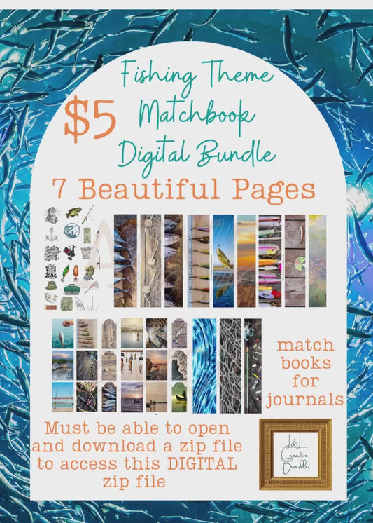 Fishing Theme Matchbook Digital Bundle