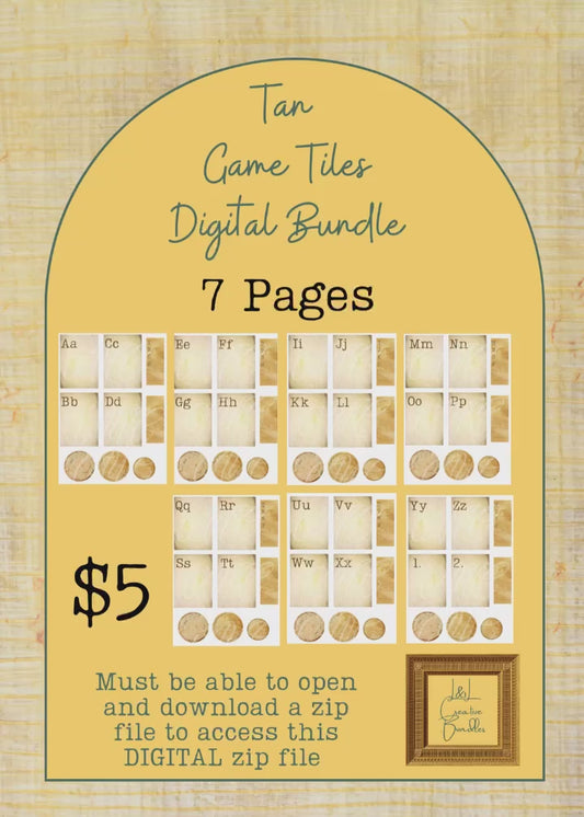 Tan Alphabet Game Cards Digital Bundle