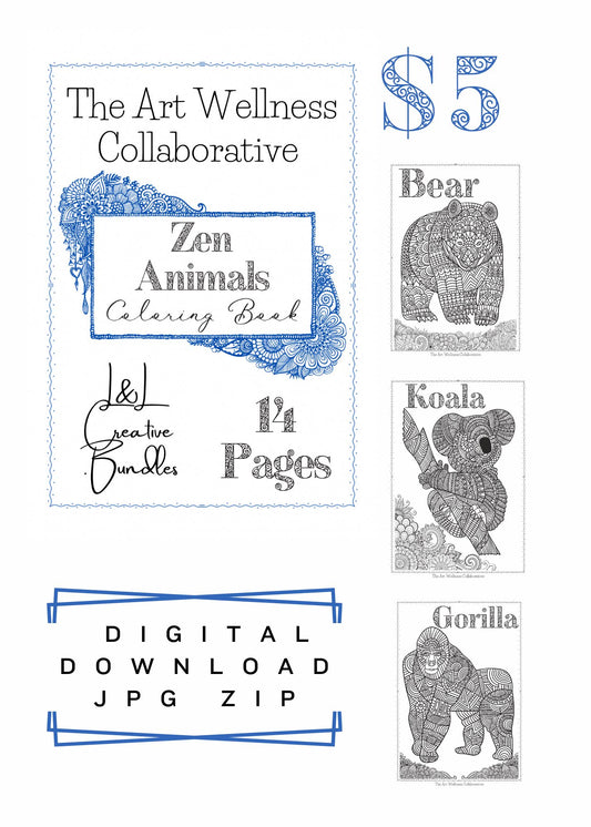 Zen Animals Coloring Book