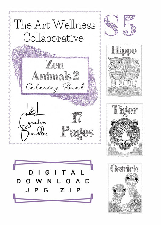 Zen Animals 2 Coloring Book